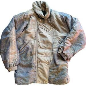 Vintage 80s 90s Oversized Abstract Pattern Thunder Bay Jacket Retro Rare